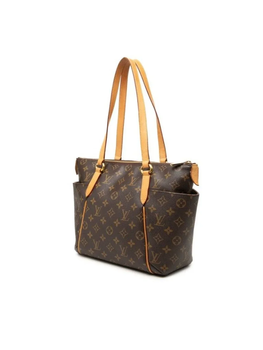 Louis Vuitton Monogram Totally PM Tote Shoulder Bag Brown Leather